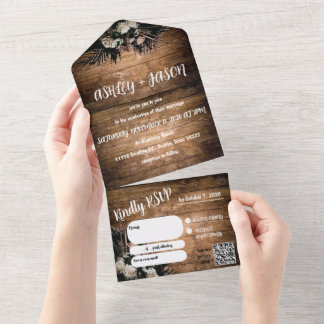Rustic boho wedding invitation 