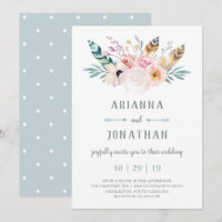Rustic Boho Wedding Invitation
