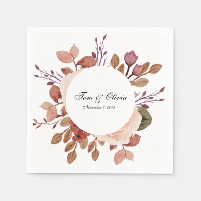 Rustic Boho Wedding Napkins (Front)