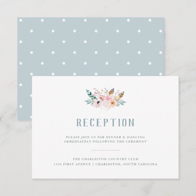 Rustic Boho Wedding Reception Invitation (Front/Back)