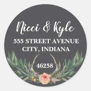 Rustic Boho Wedding Return Floral Address Label