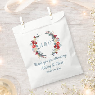 Rustic Boho Wedding Treat Country Thank You Floral Favour Bag