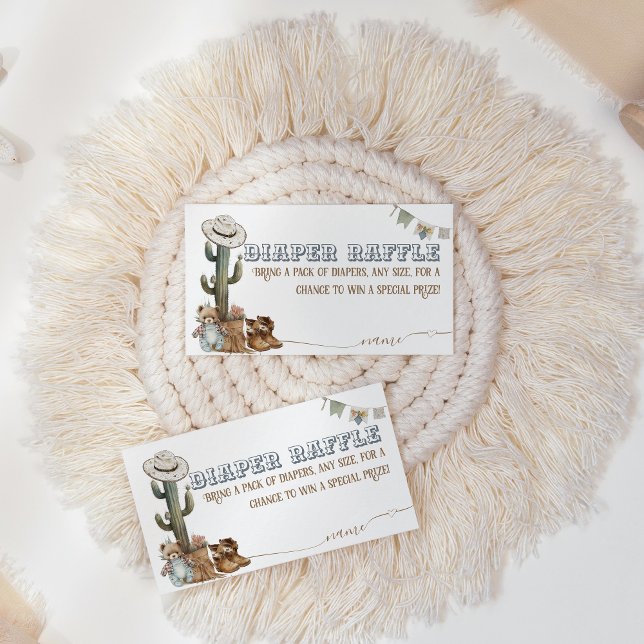 Rustic Boho Wild West Boy Shower diaper raffle Enclosure Card (Creator Uploaded)