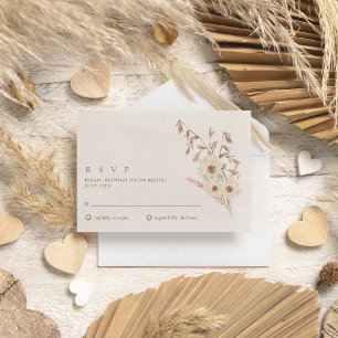 Rustic Boho Wildflower Bohemian Wedding RSVP Card