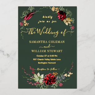Rustic Boho Wildflower Royal Green Wedding