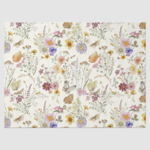 Rustic boho wildflower tissue paper