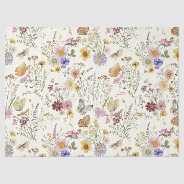 Rustic boho wildflower tissue paper (Front)