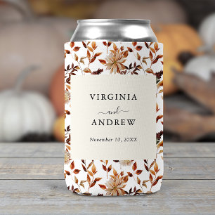 Rustic Boho Wildflower Wedding Can Cooler