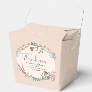 Rustic Boho Wildflower Wreath Wedding Favor Box