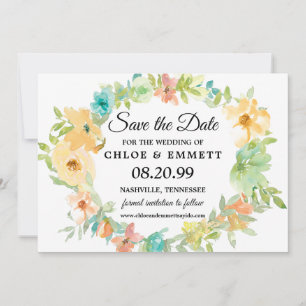 Rustic Boho Wildflowers Wedding Save the Date