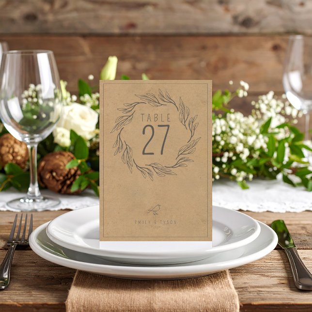 Rustic Boho Wreath Wedding Table Number ID1109 (Creator Uploaded)