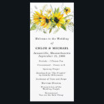 Rustic Boho Yellow Sunflowers Floral Wedding Program<br><div class="desc">A gorgeous display of bright yellow sunflowers creates a beautiful border along the top of this wedding program. Sage green leaves frame them to perfection. Open black and white leaves and vines give it an open and airy rustic Boho vibe. You can use it to describe your own wedding ceremony...</div>