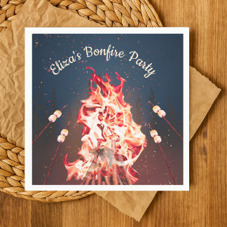 Rustic Bonfire and Marshmallows Paper Napkin