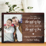 Rustic BONUS DAD Poem Custom Photo Father's Day Plaque<br><div class="desc">Surprise your bonus dad or step dad this fathers day with a personalized photo plaque. "You may not have given me the git of life, but life gave me the gift of You ." Personalize this bonus dad plaque with favourite photo, message and name.. Visit our collection for the best...</div>