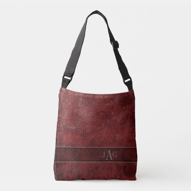 Rustic Book Cover Bags In Burgundy Red (Front)