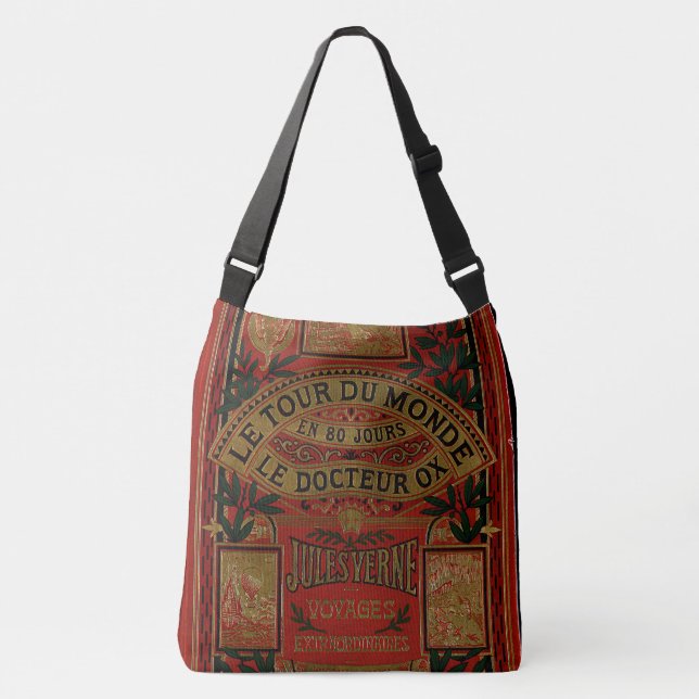 Rustic Book Cover Bags Jules Verne (Front)