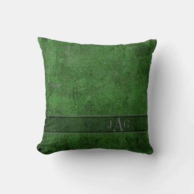 Rustic Book Cover Cushion In Emerald Green (Front)