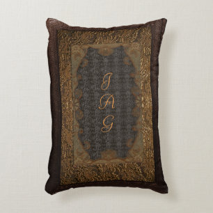 Rustic Book Cover Cushion Leather And Lace