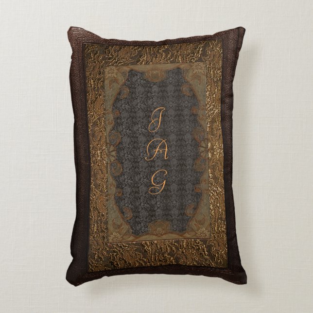 Rustic Book Cover Cushion Leather And Lace (Front(Vertical))