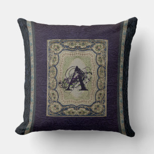 Rustic Book Cover Cushion Victorian Monogrammed
