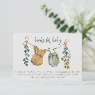 Rustic Books for Baby Boho Baby Shower Enclosure Card