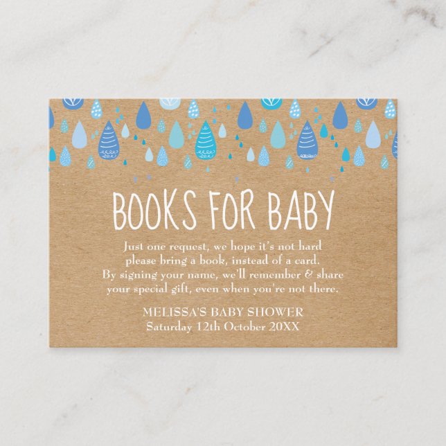 Rustic Books For Baby Book Request Baby Shower Enclosure Card (Front)