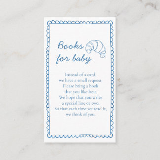Rustic Books For Baby Bun in the Oven Baby Shower  Enclosure Card