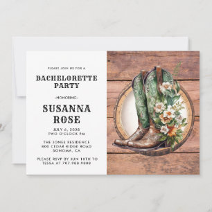 Rustic Boots Bachelorette Party Invitation