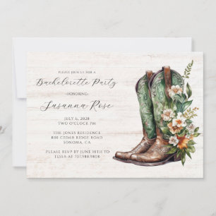 Rustic Boots Bachelorette Party Invitation