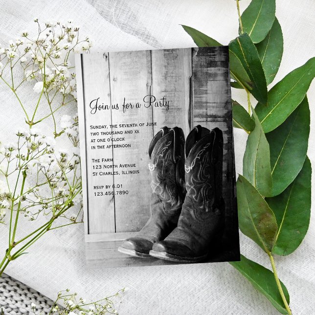 Rustic Boots Country and Western General Party Invitation (Creator Uploaded)