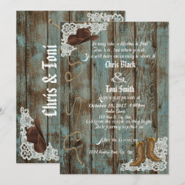 Rustic Boots & Lace Wedding Invite