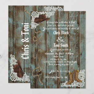 Rustic Boots & Lace Wedding Invite