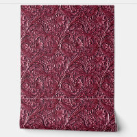 Rustic Bordeaux tooled leather 