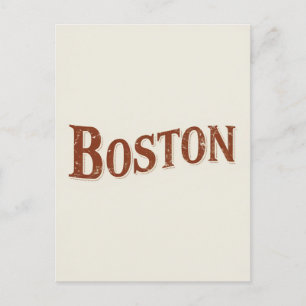Rustic Boston design Postcard