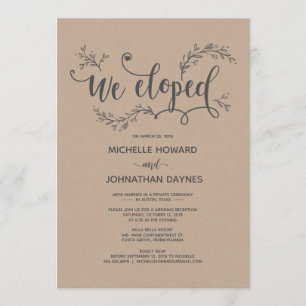 Rustic & Botanical Elopement Invitation Card
