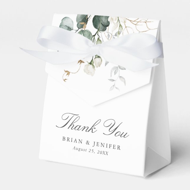 Rustic Botanical Eucalyptus Greenery Wedding Favor Box (Front Side)