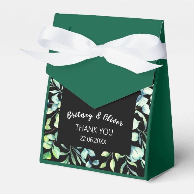 Rustic Botanical Eucalyptus Greenery Wedding Favor Box (Front Side)