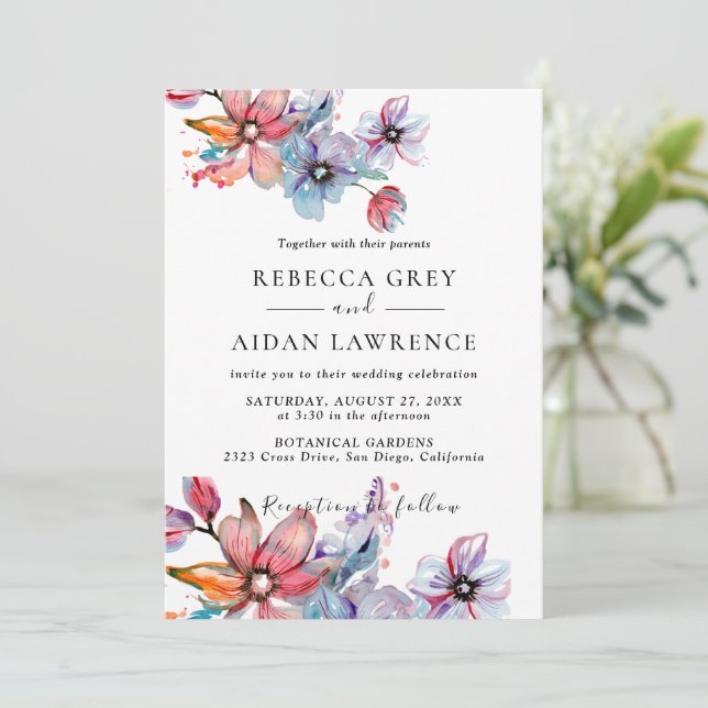 Rustic Botanical Eucalyptus Greenery Wedding Invit Invitation (Standing Front)