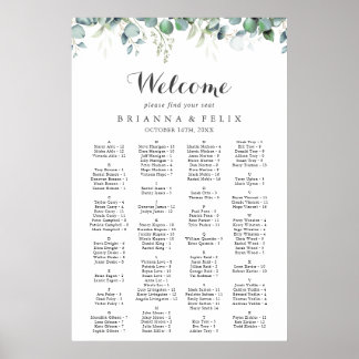Rustic Botanical Eucalyptus Greenery Wedding Poster