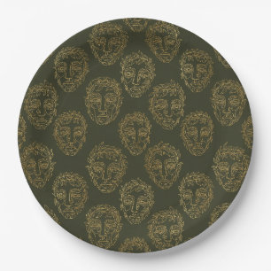 Rustic Botanical Face Line Pattern (2) Paper Plate