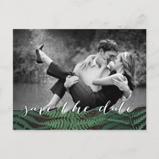 Rustic Botanical Fern Photo Save the Date Cards