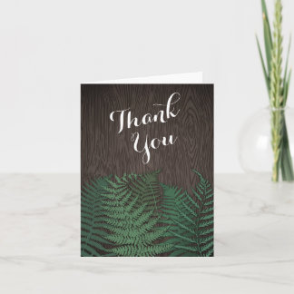 Rustic Botanical Fern Wedding Thank You Cards