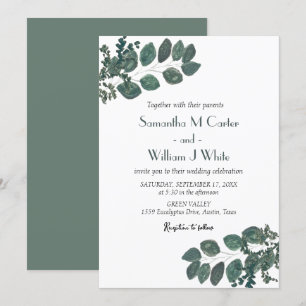 Rustic Botanical Greenery Eucalyptus Invitation