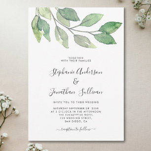 Rustic Botanical Greenery Invitation