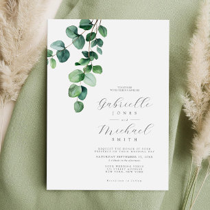Rustic Botanical Greenery Wedding Invitation