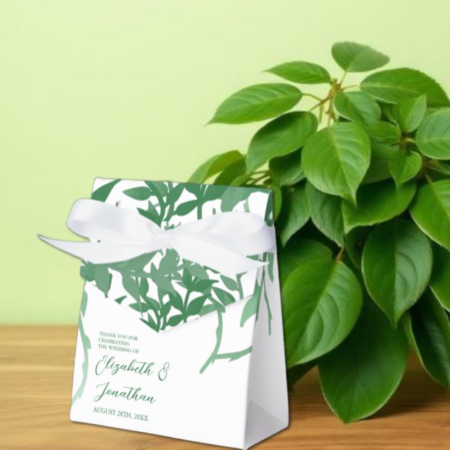 Rustic Botanical Leaves Wedding Favor Box (Creator Uploaded)