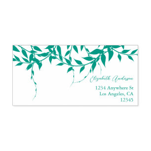Rustic Botanical Leaves Wedding Self-inking Stamp