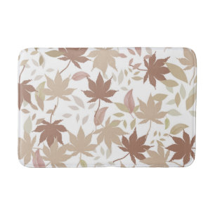 Rustic Botanical Maple Leaves Pattern Autumn Fall Bath Mat