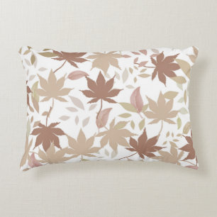 Rustic Botanical Maple Leaves Pattern Cozy Fall Accent Pillow