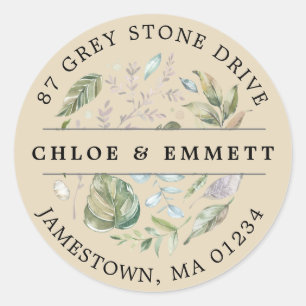Rustic Botanical Return Address Label